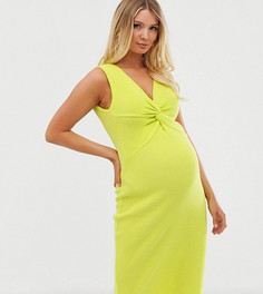 Платье миди с перекрученной отделкой ASOS DESIGN Maternity - Зеленый
