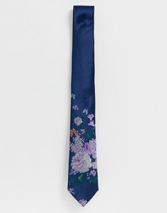 Синий галстук с цветочным принтом Twisted Tailor - Синий