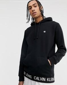 Черный худи с логотипом Calvin Klein Jeans institutional - Черный