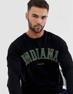 Oversize-лонгслив с принтом ASOS DESIGN - Черный
