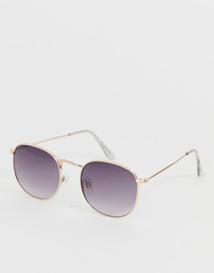 Золотистые круглые солнцезащитные очки в стиле ретро AJ Morgan - Золотой