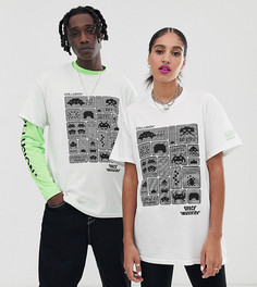 Белая футболка с принтом COLLUSION x Now Loading Unisex - Белый