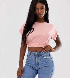 Розовый кроп-топ с эластичной талией Missguided - Розовый