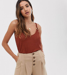 Топ на бретелях с кольцами Stradivarius - Коричневый