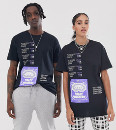 Черная футболка с принтом COLLUSION x Now Loading Unisex - Черный
