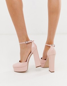 Розовые туфли на платформе и блочном каблуке Steve Madden - Розовый
