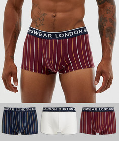 Набор из 3 боксеров-брифов в вертикальную полоску Burton Menswear - Мульти