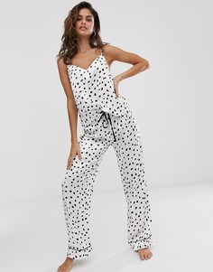 Комбинируемые атласные брюки в горошек ASOS DESIGN - Мульти