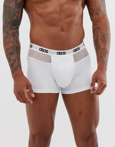 Белые боксеры-брифы с сетчатыми вставками и фирменным поясом ASOS DESIGN - Белый