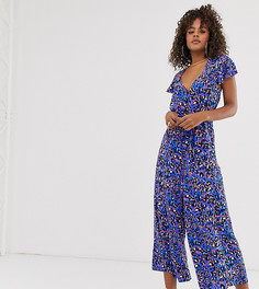Комбинезон с оборками на рукавах и анималистичным принтом ASOS DESIGN Tall - Мульти