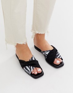 Черные сандалии с кожаным бантиком ASOS WHITE - Wallflower - Мульти