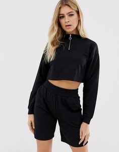Комплект для дома из свитшота на молнии и шортов ASOS DESIGN - Черный