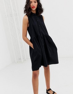 Черное свободное платье мини Monki - Черный