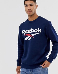 Темно-синий свитшот с логотипом Reebok Classics - Темно-синий