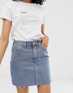 Синяя выбеленная джинсовая мини-юбка ASOS DESIGN - Синий