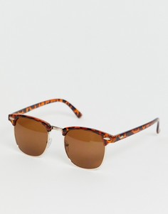 Черепаховые солнцезащитные очки в ретро-оправе SVNX - Коричневый 7X