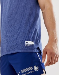 Синяя майка Nike Running Rise 365 BRS pack - Синий