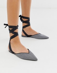 Балетки в клетку ASOS DESIGN - Lara - Мульти