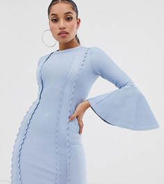 Облегающее платье мини с расклешенными рукавами ASOS DESIGN Petite - Синий