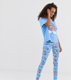 Пижамный комплект с леггинсами и принтом радуги ASOS DESIGN - Мульти