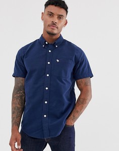 Темно-синяя оксфордская рубашка с короткими рукавами Abercrombie & Fitch - Темно-синий