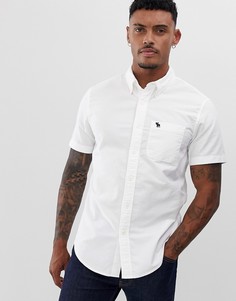 Белая оксфордская рубашка с короткими рукавами Abercrombie & Fitch - Белый