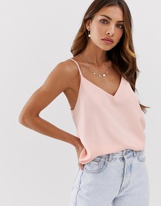 Свободный двухслойный топ на бретельках ASOS DESIGN - Розовый