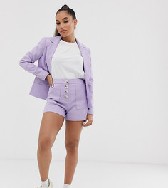 Сиреневые шорты с пуговицей Miss Selfridge Petite - Фиолетовый