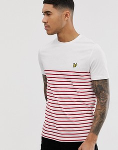 Футболка в бело-красную бретонскую полоску Lyle & Scott - Белый