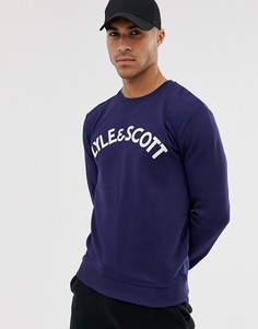 Темно-синий свитшот с вышитым логотипом Lyle & Scott - Темно-синий