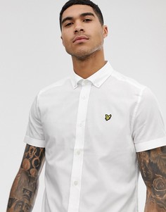 Белая приталенная рубашка из хлопка с короткими рукавами Lyle & Scott - Белый