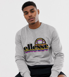 Серый свитшот с разноцветным логотипом Ellesse Lucaston эксклюзивно для ASOS - Серый