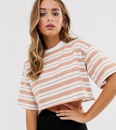 Короткая футболка в полоску с необработанными краями ASOS DESIGN - Мульти