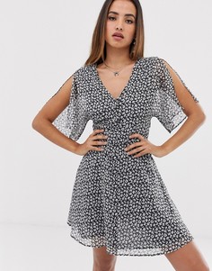 Платье мини с завязкой на талии AllSaints Ivey - Серый