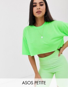 Укороченная футболка с необработанным краем ASOS DESIGN Petite - Зеленый