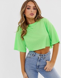 Суперкороткая футболка с необработанным краем ASOS DESIGN - Зеленый