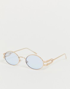Овальные солнцезащитные очки ASOS DESIGN - Синий