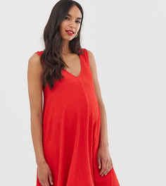 Фактурное свободное платье мини без рукавов ASOS DESIGN Maternity - Красный