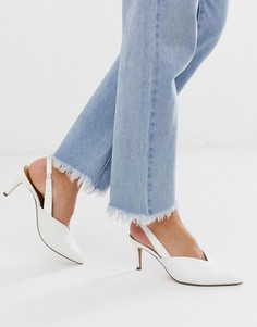 Белые туфли на каблуке-рюмочке с ремешком через пятку ASOS DESIGN Savannah - Белый