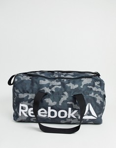 Спортивная сумка среднего размера с камуфляжным принтом Reebok - Черный