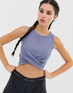 Серая майка с узлом спереди Reebok Training - Серый
