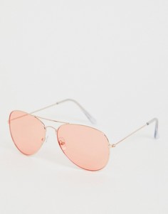 Солнцезащитные очки-авиаторы с розовыми стеклами Jeepers Peepers - Розовый