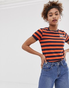 Футболка в полоску с логотипом Pepe Jeans - Simona - Оранжевый