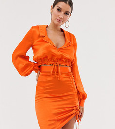 Атласный кроп-топ из комплекта с затягивающимся шнурком ASOS DESIGN - Красный