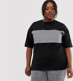 Oversize-футболка со светоотражающей вставкой ASOS DESIGN Curve - Черный