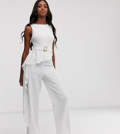 Комбинезон с баской и поясом ASOS DESIGN Tall - Белый