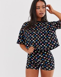 Короткая футболка из комплекта ASOS DESIGN - Черный