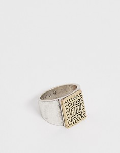 Серебристое кольцо с печаткой с изображением человека Icon Brand - Серебряный