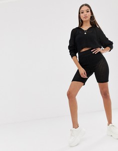 Комбинируемые сетчатые шорты-леггинсы ASOS DESIGN - Черный