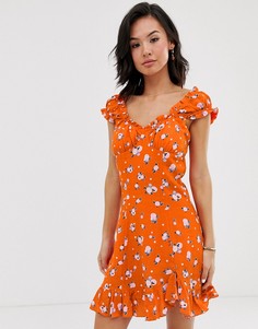 Платье мини с принтом Free People Like A Lady - Оранжевый